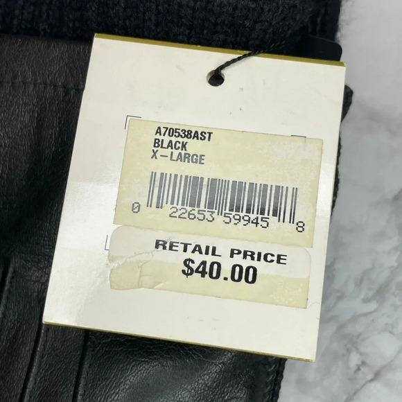 Vintage Isotoner Genuine Leather Black Gloves Acrylic Lining Women XL - Picture 5 of 5